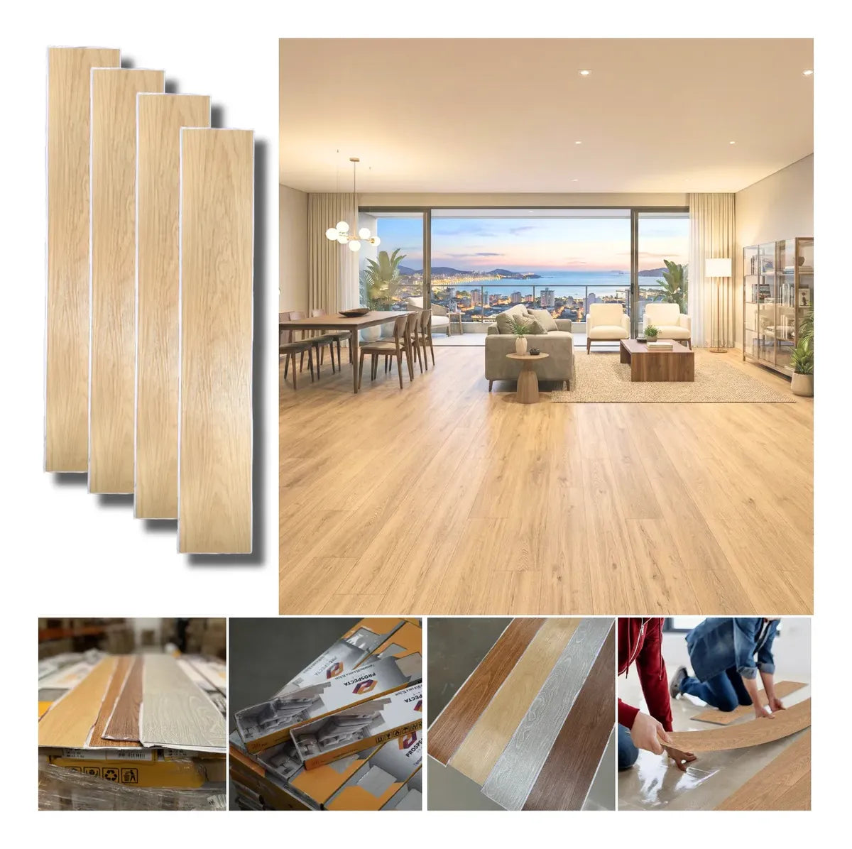 Kit Placas Pisos Vinílicos Auto Colante - Piso Nobre