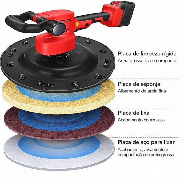 Desempenadeira Elétrica Profissional + BRINDE HOJE (4 Discos)